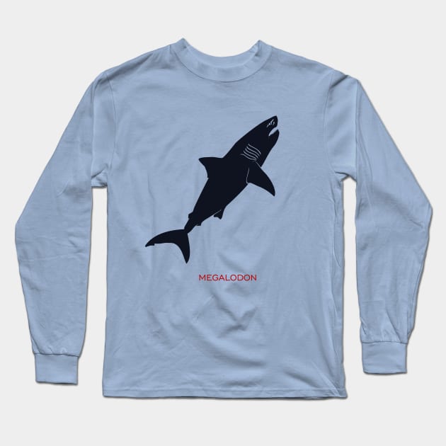 Megalodon Long Sleeve T-Shirt by masha